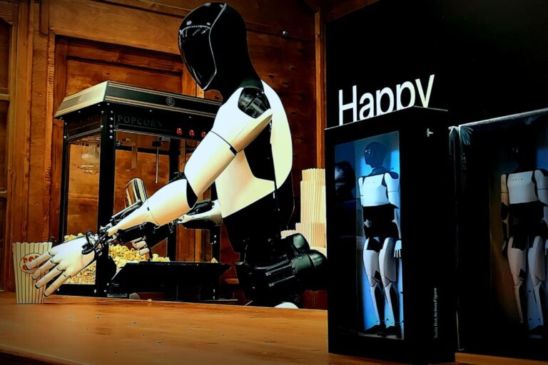 Tesla in Grünheide: Optimus verteilt Popcorn – eine Million Roboter bis 2030?